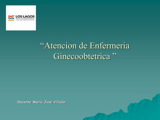 “Atencion de Enfermeria
Ginecoobtetrica ”
Docente María José Villalón
 
