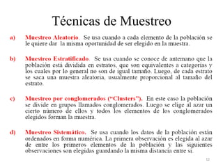 Técnicas de Muestreo
12
 