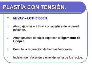 Mcvay Incision Hernias anatomia y fisiopatología de pared pt | PPT