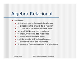 Algebra Relacional | PDF
