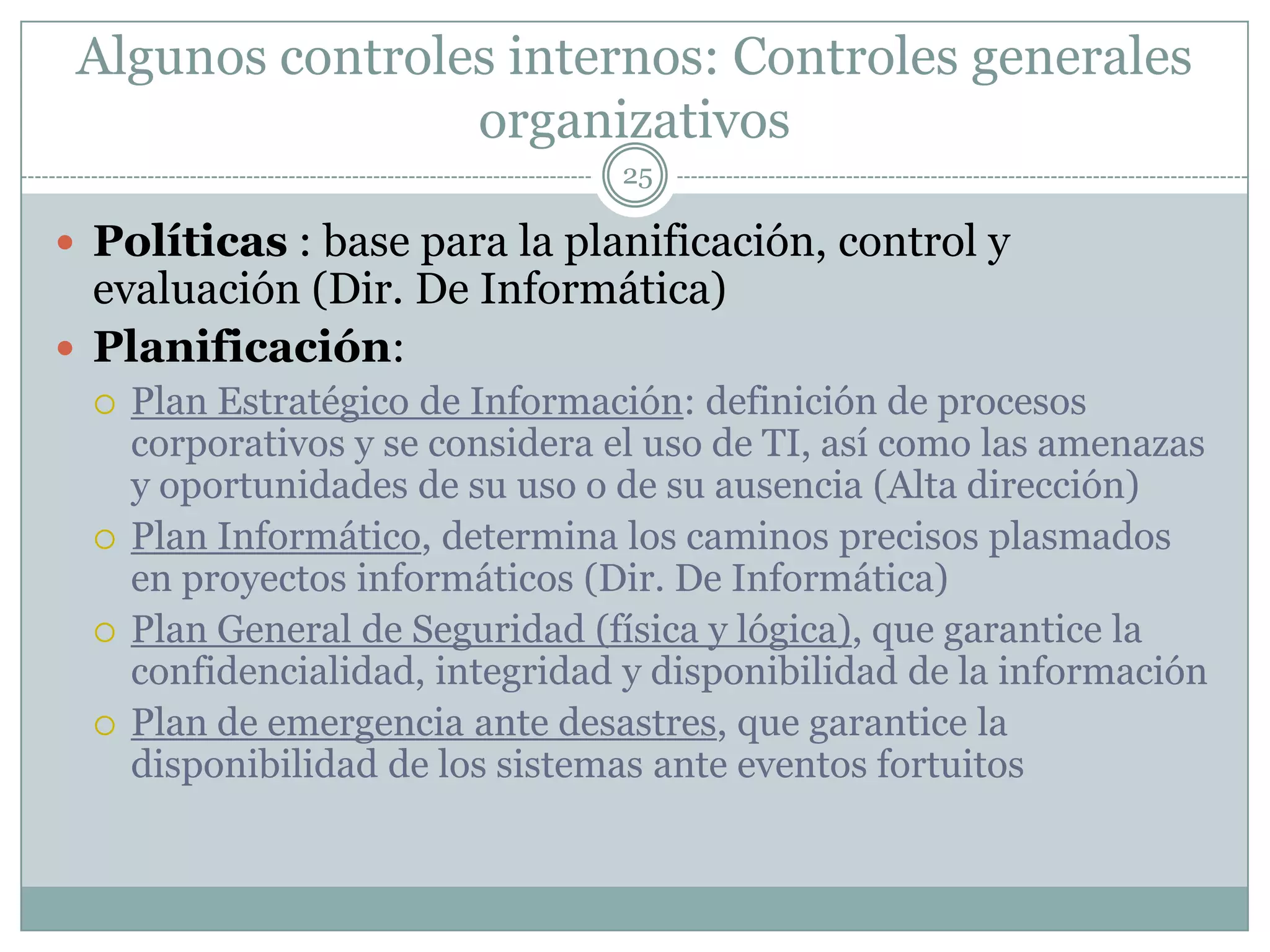 Clase 1 control interno y auditoría de sistemas de información | PPT