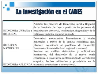 La investigación en el CADES 