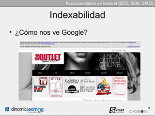 Indexabilidad
• ¿Cómo nos ve Google?
 