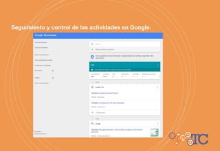 Seguimiento y control de las actividades en Google:
 