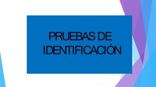 PRUEBASDE
IDENTIFICACIÓN
 