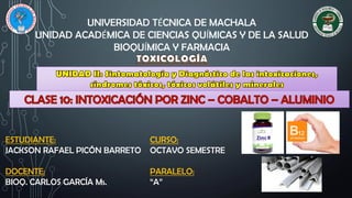 UNIVERSIDAD TÉCNICA DE MACHALA
UNIDAD ACADÉMICA DE CIENCIAS QUÍMICAS Y DE LA SALUD
BIOQUÍMICA Y FARMACIA
ESTUDIANTE:
JACKSON RAFAEL PICÓN BARRETO
DOCENTE:
BIOQ. CARLOS GARCÍA Ms.
CURSO:
OCTAVO SEMESTRE
PARALELO:
“A”
 