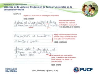 Diplomatura de Especialización en
Didáctica de la Lectura y Producción de Textos Funcionales en la
Educación Primaria
(Ávila, Espinosa y Figueroa, 2020)
 