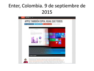 Enter, Colombia. 9 de septiembre de
2015
 