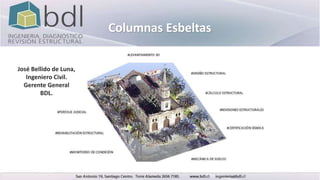 Escuela Ingeniería Civil en Obras Civiles
Columnas Esbeltas
José Bellido de Luna,
Ingeniero Civil.
Gerente General
BDL.
 