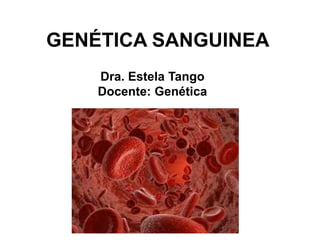 GENÉTICA SANGUINEA
Dra. Estela Tango
Docente: Genética
 
