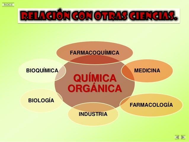 QUÍMICA ORGÁNICA Y SU RELACIÓN CON OTRAS CIENCIAS