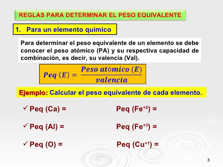 PESO EQUIVALENTE