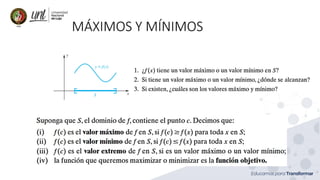 MÁXIMOS Y MÍNIMOS
 