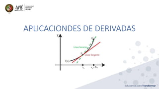 APLICACIONDES DE DERIVADAS
 
