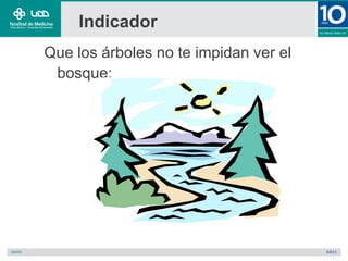 Indicador
Que los árboles no te impidan ver el
bosque:
 