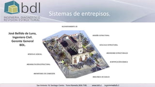 Escuela Ingeniería Civil en Obras Civiles
Sistemas de entrepisos.
José Bellido de Luna,
Ingeniero Civil.
Gerente General
BDL.
 