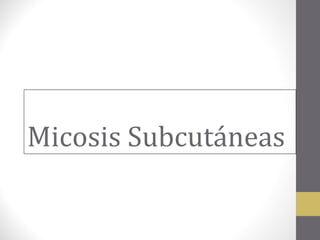 Micosis Subcutáneas
 