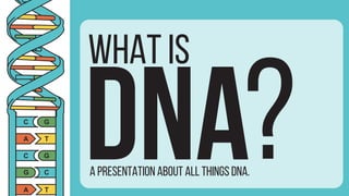 DNA
What is
?
a presentation about all things DNA.
 