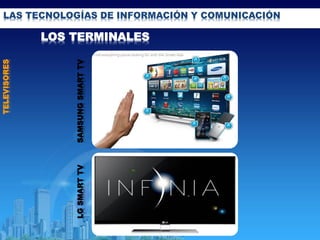 LAS TECNOLOGÍAS DE INFORMACIÓN Y COMUNICACIÓN
TELEVISORES
LOS TERMINALES
SAMSUNGSMARTTVLGSMARTTV
 