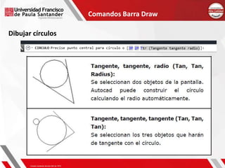 Comandos Barra Draw
Dibujar círculos
 