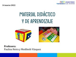 Profesora:
Paulina Neira y Medibeth Vásquez
14 marzo 2022
 