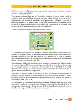 Clase # 1 introduccion a la informatica educativa | PDF