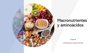 Macronutrientes
y aminoácidos
L.N.Gabriela Cuadros Zárate
 