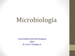 Microbiología
Universidad Central del Paraguay
-2014-
Dr. Luis E. Paniagua A.
 