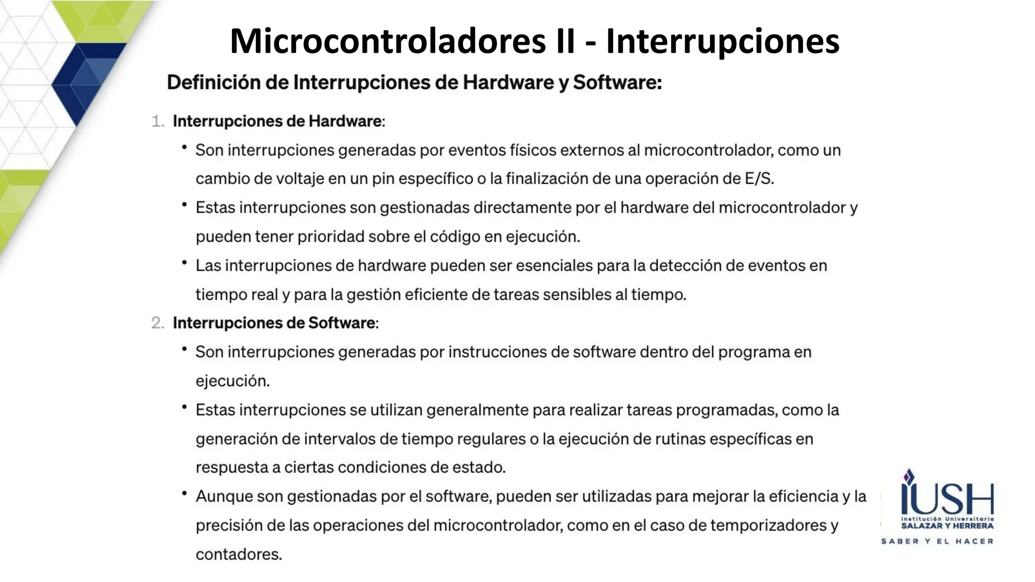 Microcontroladores II - Interrupciones
 