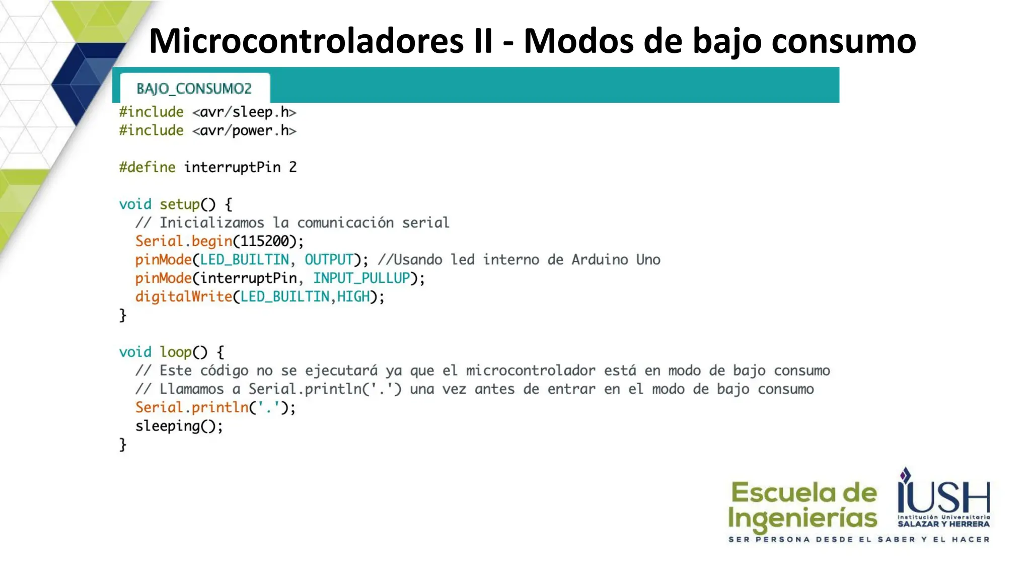 Microcontroladores II - Modos de bajo consumo
 