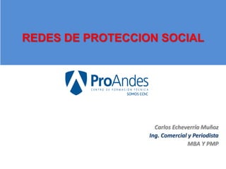REDES DE PROTECCION SOCIAL
Carlos Echeverría Muñoz
Ing. Comercial y Periodista
MBA Y PMP
 