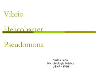 Vibrio  Helicobacter Pseudomona Carlos León  Microbiología Médica USMP - FMH 