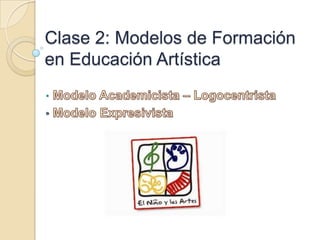 Clase 2: Modelos de Formación
en Educación Artística
•
 