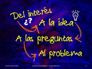 30 de mayo de 2012   Aspectos Metodológicos - Enrique Morosini   6
 