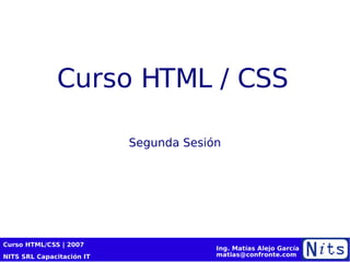 Curso HTML / CSS Segunda Sesión 