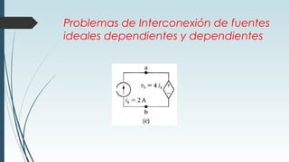 Problemas de Interconexión de fuentes
ideales dependientes y dependientes
 