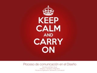 Proceso de comunicación en el Diseño
Semiótica del Signo Visual.
Sintáctica – Semántica –Pragmática.
Proceso de Significación: Denotación y Connotación

 