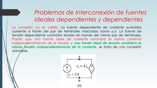 Problemas de Interconexión de fuentes
ideales dependientes y dependientes
 