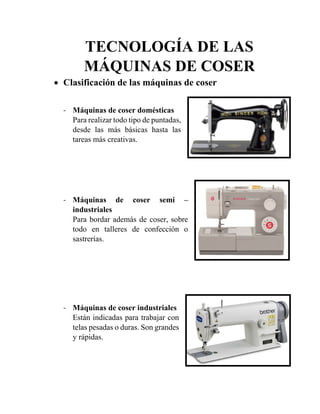 MÁQUINA PARA COSER - Grupo Textiles