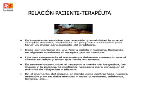 RELACIÓN PACIENTE-TERAPÉUTA
 