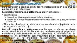 contaminantes microbiologicos presentes en los alimentos | PPTX