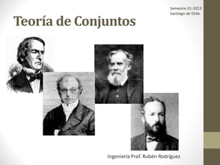 Teoría de Conjuntos
Semestre 01-2013
Santiago de Chile
Ingeniería Prof. Rubén Rodríguez
 