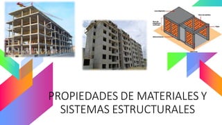 PROPIEDADES DE MATERIALES Y
SISTEMAS ESTRUCTURALES
 