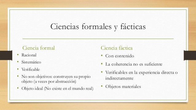 Características de las ciencias fácticas
