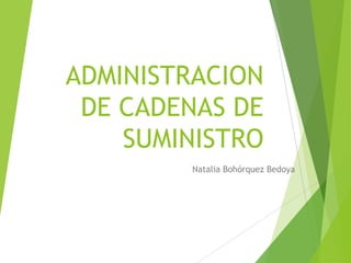 ADMINISTRACION
DE CADENAS DE
SUMINISTRO
Natalia Bohórquez Bedoya
 