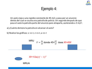 Ejemplo 4:
MRU
MRUA
 