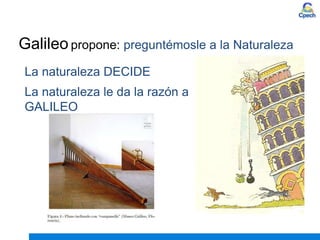 Galileo propone: preguntémosle a la Naturaleza
La naturaleza le da la razón a
GALILEO
La naturaleza DECIDE
 