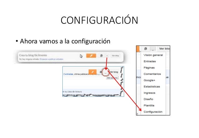 Resultado de imagen para configuracion de blogger