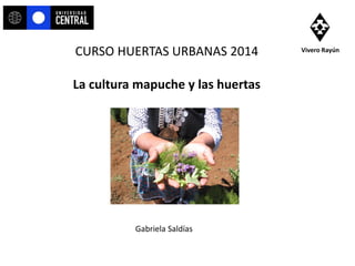 CURSO HUERTAS URBANAS 2014
La cultura mapuche y las huertas
Vivero Rayún
Gabriela Saldías
 