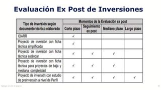 Evaluación Ex Post de Inversiones
Agregar un pie de página 20
 